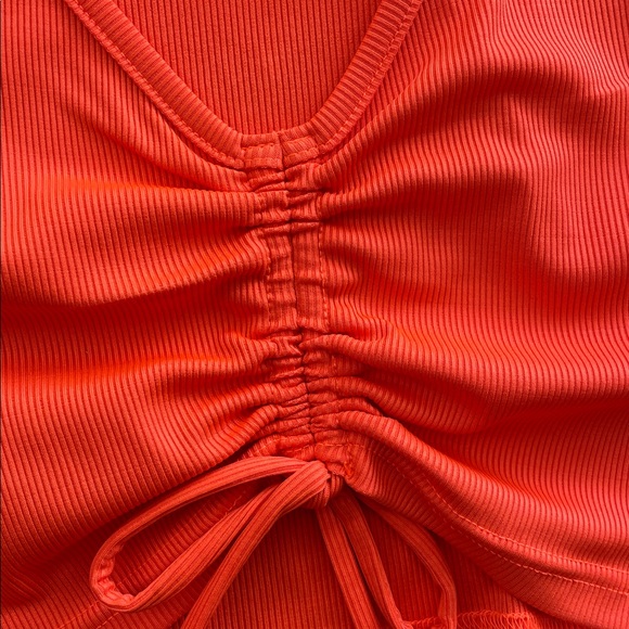 BY DLYN Orange Ruched Crop Top - Picture 3 of 5